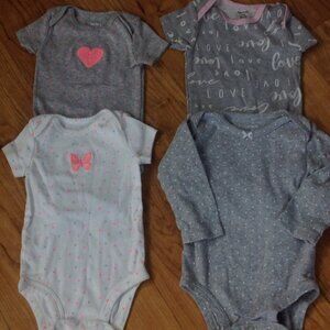 Set of 4 Onsies for Baby Girl 3-6 months